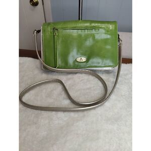 Aurielle Pea Green and Gold Genuine Leather Organizer/Crossbody Bag
